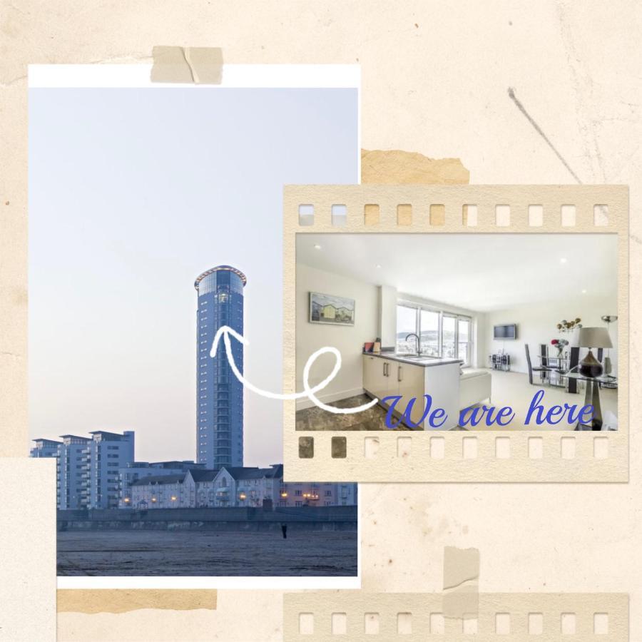 شقة Beach On The Doorstep Meridian Tower Marina سوانسي المظهر الخارجي الصورة